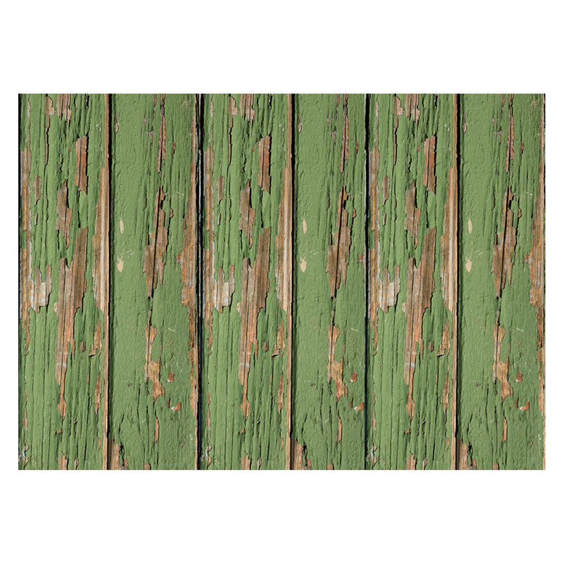 Aperturee - Green Worn Wood Plank Fence Photography Floor Mat