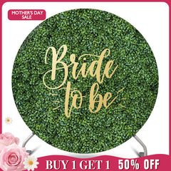 (Ship In 24HR) Greenery Leaves Round Bridal Shower Backdrop Cover