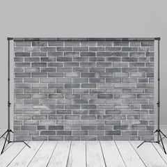 Aperturee - Grey Brick Wall Texture Photography Studio Backdrop