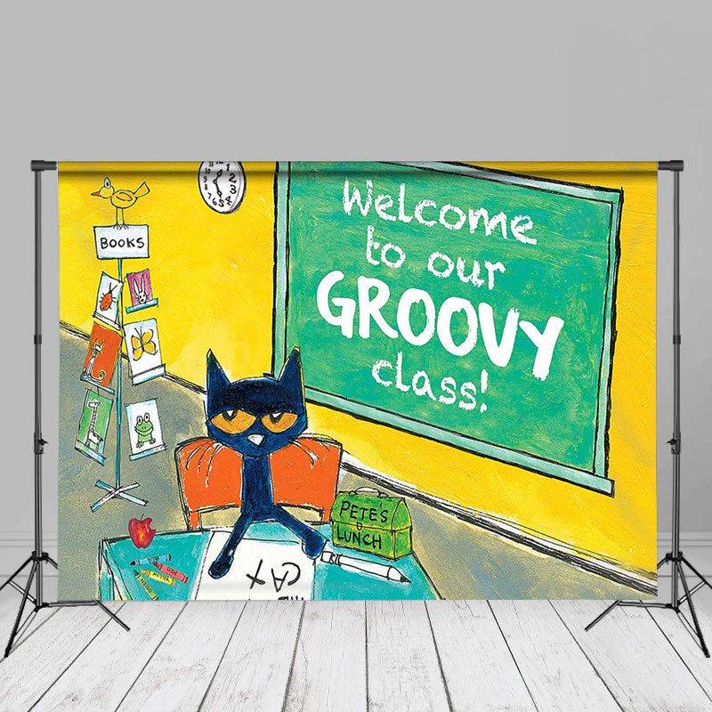 Aperturee - Groovy Class Painting Style Back To School Backdrop