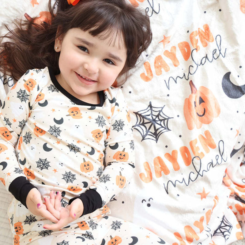Lofaris Halloween Personalized Spooky Baby Name Blanket