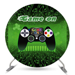 Aperturee Handle Green Circle Happy Birthday Backdrop For Party