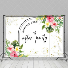 Aperturee - Happpily Ever Black Lines Floral Wedding Backdrop