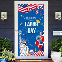 Aperturee - Happy Labor Day American Flag Liberty Door Cover