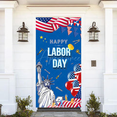 Aperturee - Happy Labor Day American Flag Liberty Door Cover