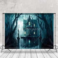 Aperturee - Haunted House Scary Night Foggy Halloween Backdrop