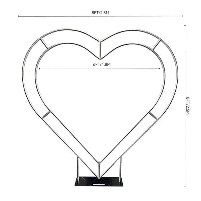 Lofaris Heart Shape 8ft Double Layer Balloon Flower Arch Stand