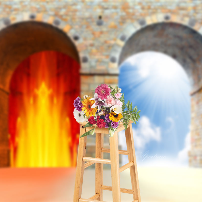 Aperturee - Hell And Heaven Brick Stone Arches Memorial Backdrop
