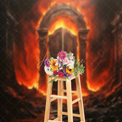 Aperturee - Hell Burning Door Portrait Photography Backdrop