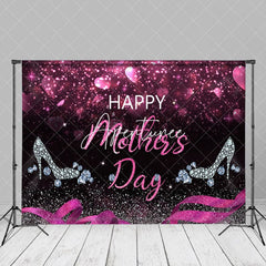 Aperturee - High Heel Pink And Black Sparkling Mothers Day Backdrop