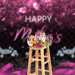 Aperturee - High Heel Pink And Black Sparkling Mothers Day Backdrop