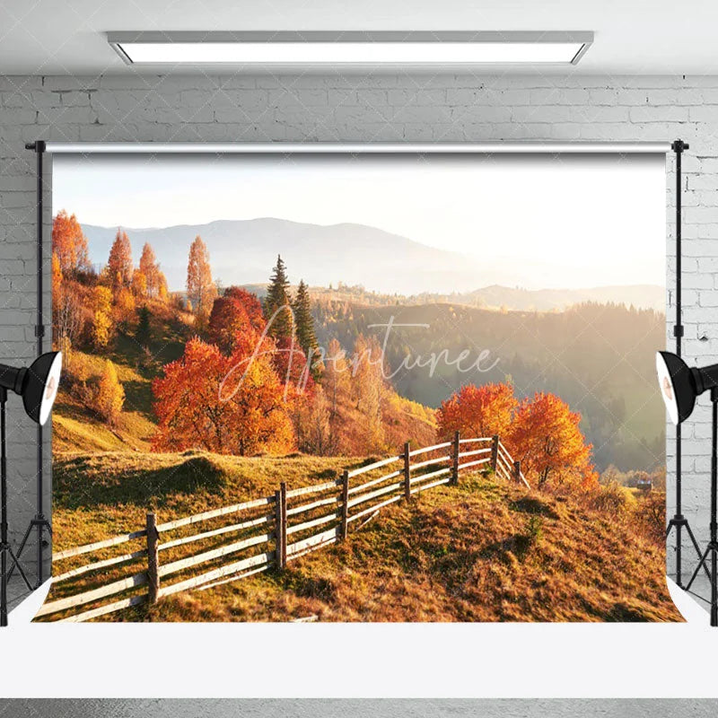 Aperturee - Hills And Woods Under The Sun Autumn Photo Backdrop
