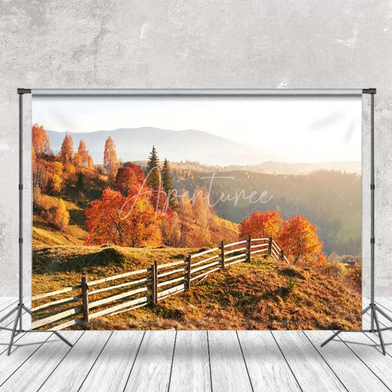 Aperturee - Hills And Woods Under The Sun Autumn Photo Backdrop