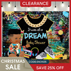 (Ship In 24HR) Hip Hop Graffiti Wall A Dream Baby Shower Backdrop