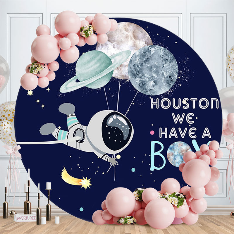 Aperturee - Houston Round Have A Boy Baby Shower Backdrop