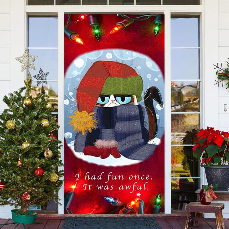 Aperturee - I Had Fun Once It Was Awful Red Christmas Door Cover