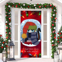 Aperturee - I Had Fun Once It Was Awful Red Christmas Door Cover