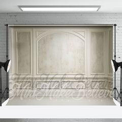 Aperturee - Interior White Gray Moulding Retro Wall Backdrop