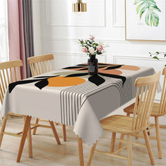 Aperturee - Irregular Pattern Off White Rectangle Tablecloth