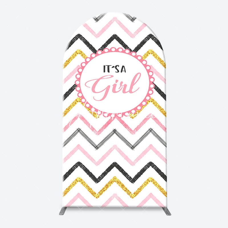 Aperturee - Its A Girl Baby Shower Gender Reveal Arch Backdrop