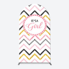 Aperturee - Its A Girl Baby Shower Gender Reveal Arch Backdrop