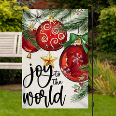 Aperturee - Joy To The World Light Leaves Christmas Garden Flag