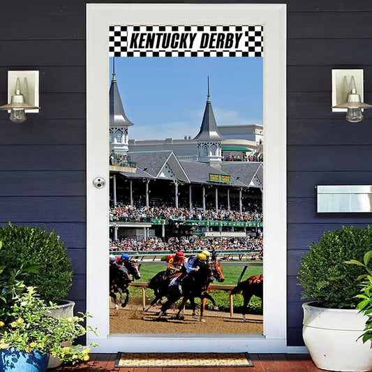 Aperturee - Kentucky Derby Fierce Horse Racing Scene Door Cover