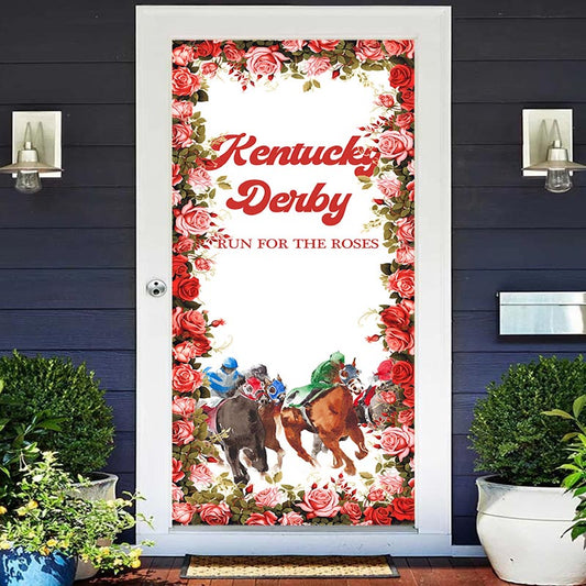 Aperturee - Kentucky Derby Run For The Roses Horse Door Cover
