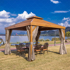 Aperturee - (7 Day Delivery) Khaki Home Decor Waterproof Grommet Top Outdoor Curtains for Front Porch