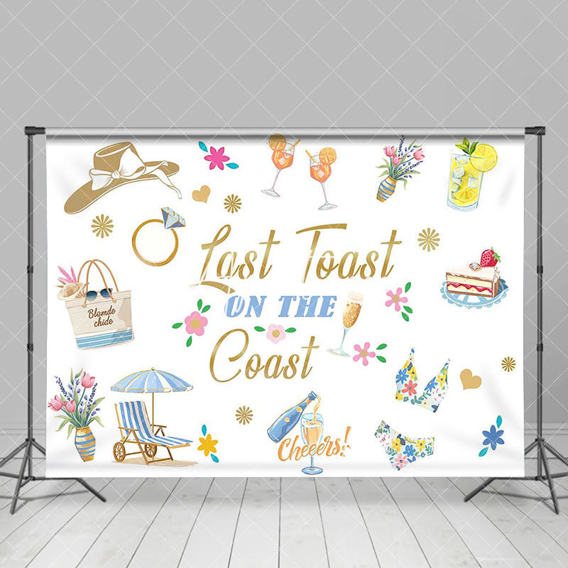 Aperturee - Last Toast On The Coast Bachelorette Party Backdrop