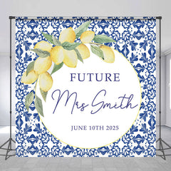 Aperturee - Lemon Custom Name Future Mrs Bridal Shower Backdrop