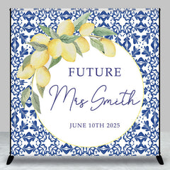 Aperturee - Lemon Custom Name Future Mrs Bridal Shower Backdrop