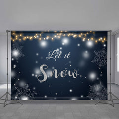 Aperturee - Let It Snow Glitter Night Winter Christmas Backdrop