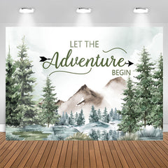 Aperturee - Let The Adventure Begin Forest Jungle Baby Shower Backdrop