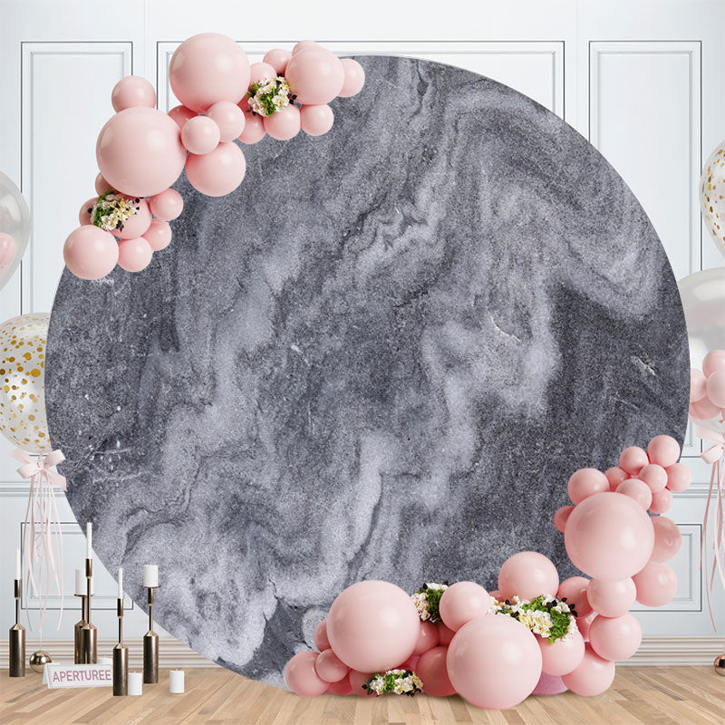 Aperturee - Light Black And Grey Abstract Round Birthday Backdrop