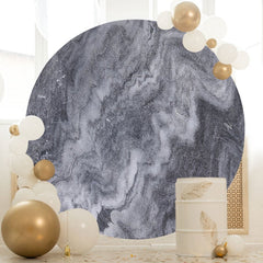 Aperturee - Light Black And Grey Abstract Round Birthday Backdrop