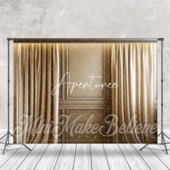 Aperturee - Light Brown Curtain Retro Wall Photo Shoot Backdrop