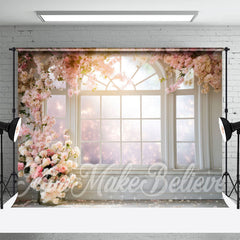 Aperturee - Light Color Floral Sunny Door And Window Backdrop