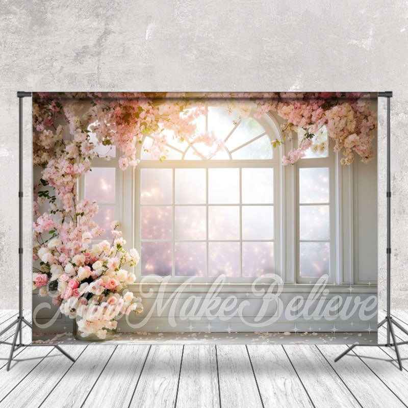 Aperturee - Light Color Floral Sunny Door And Window Backdrop