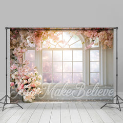 Aperturee - Light Color Floral Sunny Door And Window Backdrop