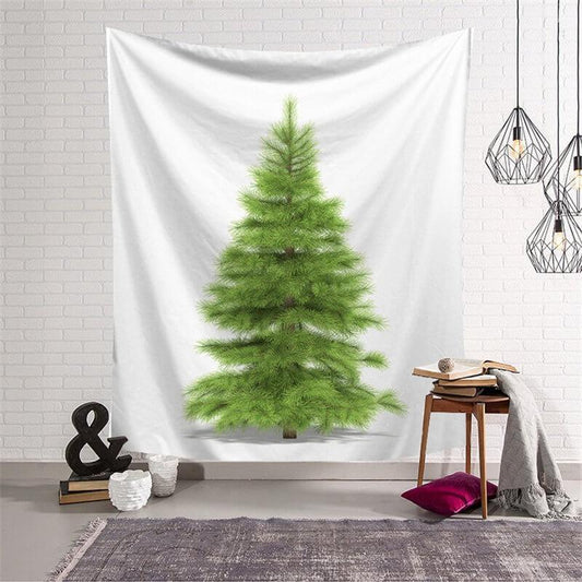 Aperturee - Light Green Christmas Tree Still Life Wall Tapestry