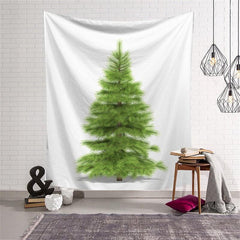 Aperturee - Light Green Christmas Tree Still Life Wall Tapestry