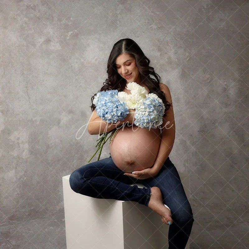 Aperturee - Light Grey Concrete Abstract Texture Photo Backdrop