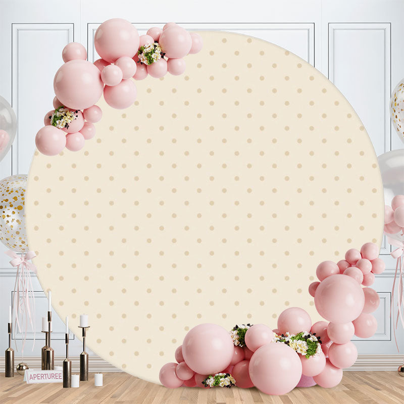 Aperturee - Light Khaki Spot Round Birthday Backdrop For Boy