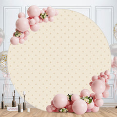 Aperturee - Light Khaki Spot Round Birthday Backdrop For Boy