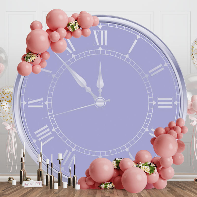 Aperturee - Light Purple Clock Backdrop For Happy Birthday Banner