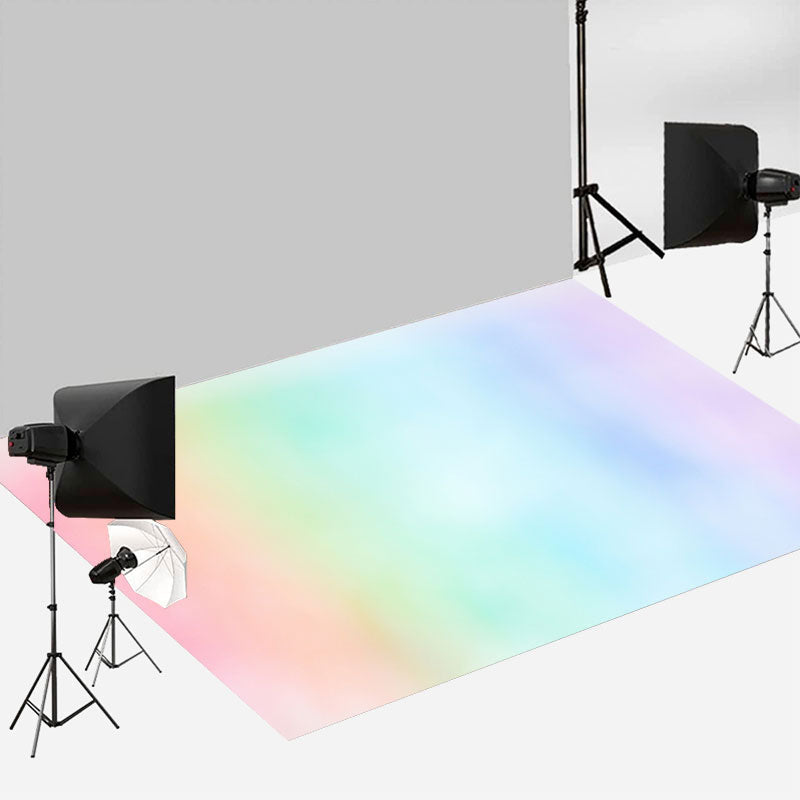 Aperturee - Light Rainbow Gradient Bokeh Photography Floor Mat