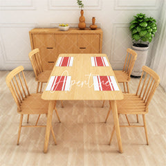 Aperturee - Light Red Lines Rectangle Modern Set Of 4 Placemats