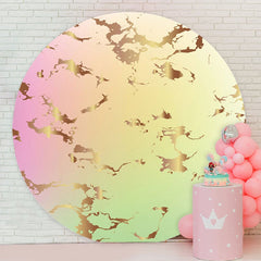 Aperturee - Light Yellow Round Birthday Backdrop For Party