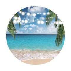 Aperturee - Lights Blue Sky And Sea With Beach Round Backdrop